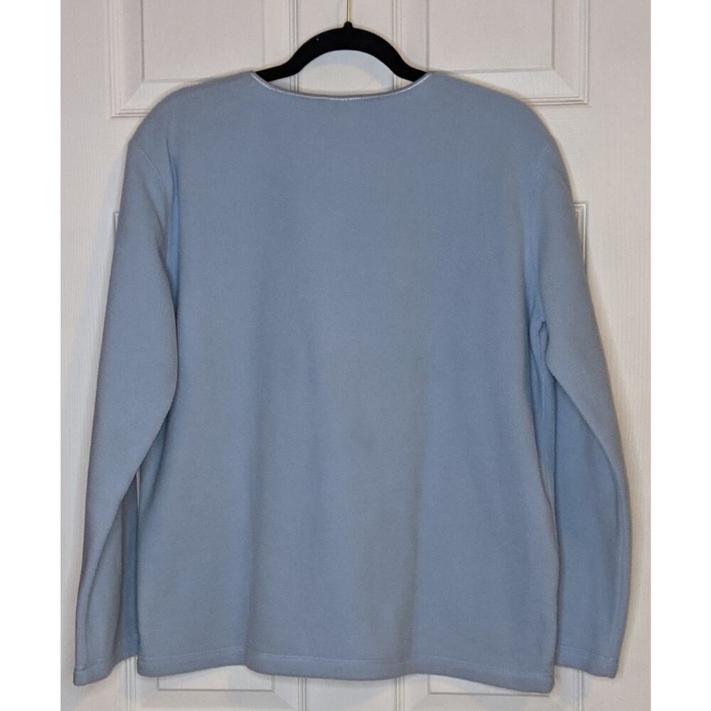 Disney Blue Mickey & Minnie Christmas Gift Long Sleeve Fleece Pullover Top L - Picture 10 of 10